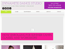 Tablet Screenshot of dynamitedancestudio.com